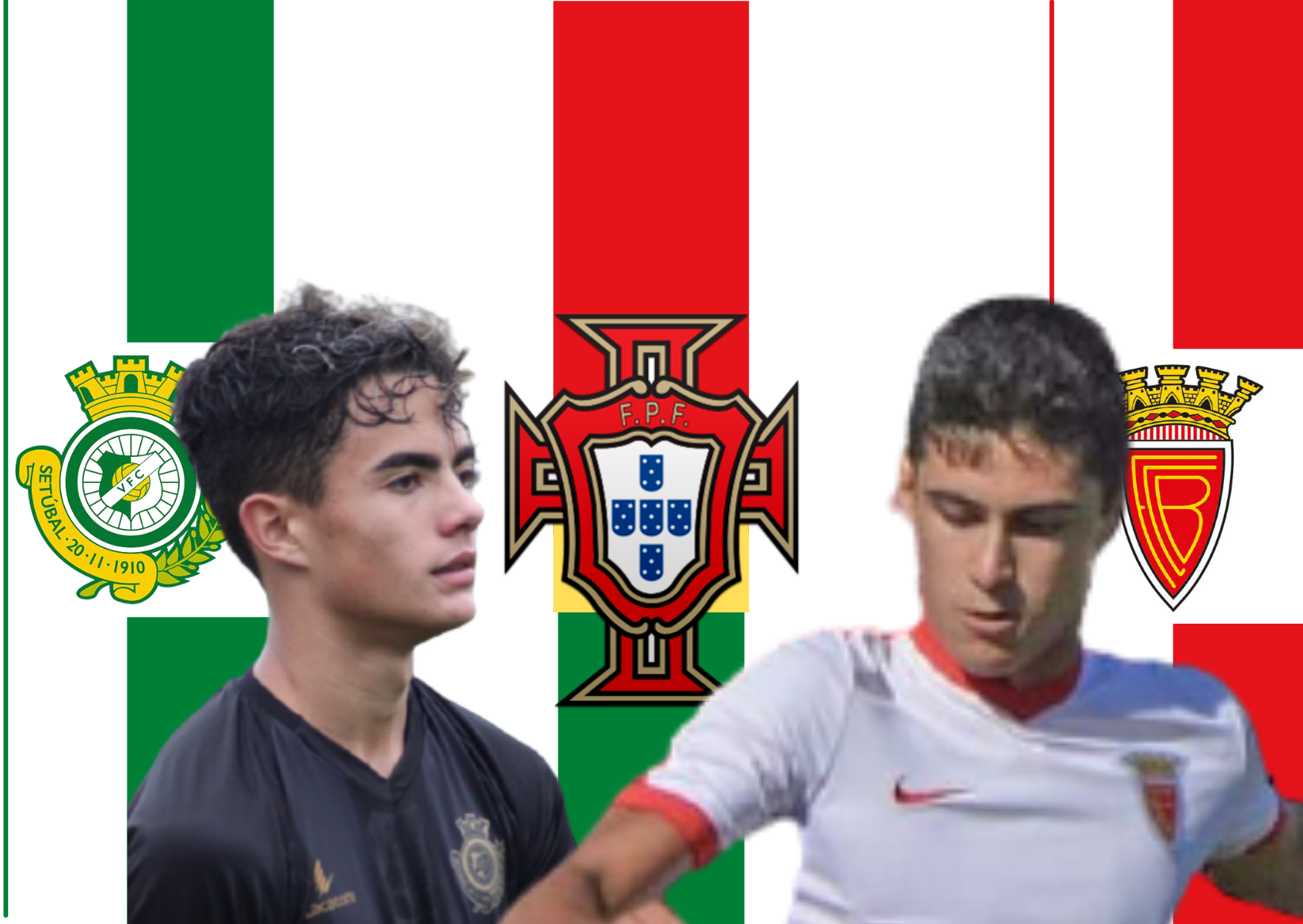 Martim Silva (Vitória FC) e Tiago Miguel (FC Barreirense) em estreia nos sub-15 de Portugal